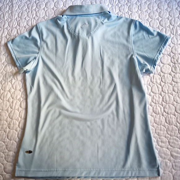 Lot of TWO Like new Adidas Golf Tennis Polo Shirts Orange Light Blue sz Med - Picture 8 of 8